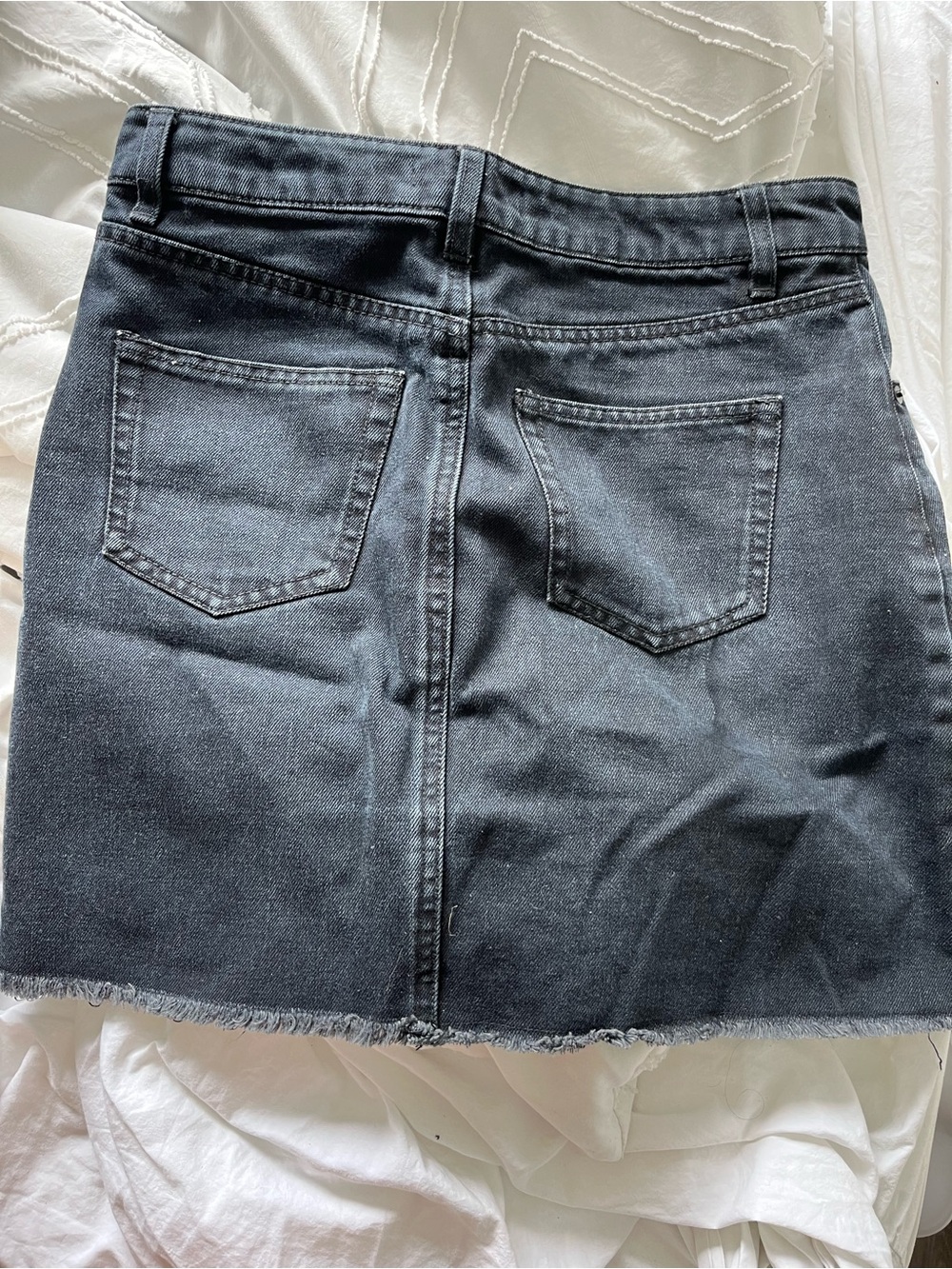 twik black denim skirt